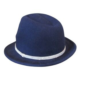 Marcus Adler Navy Blue Hat Fedora Wool Classic One Size Lightweight Retro